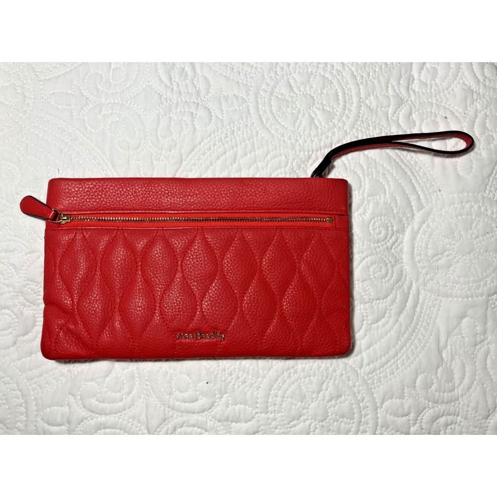 Vera Bradley Mia Quilted Leather Wristlet Clutch Women's Canyon Sunset Floral - Picture 4 of 8